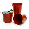 6 1/2" Red Painted Pail w/ Dual Side Handles